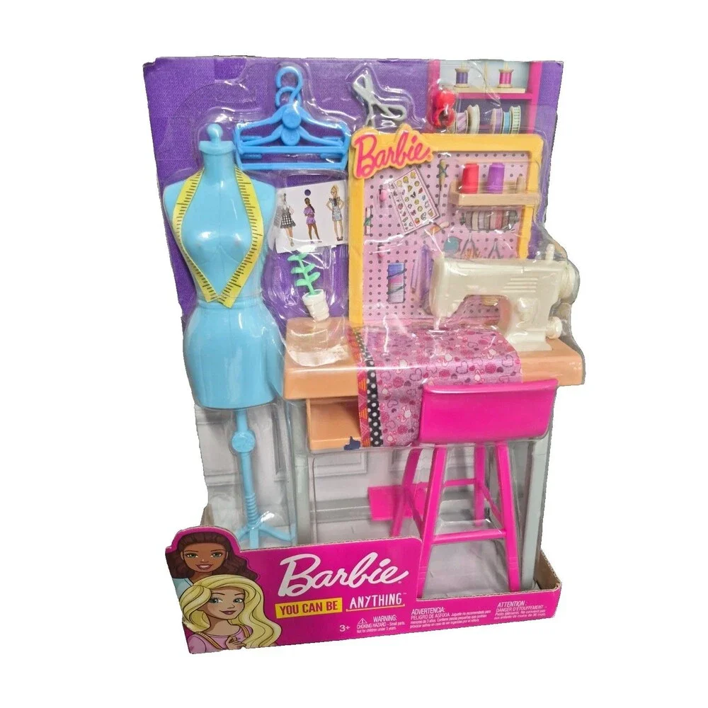 Barbie You Can Be Anything Fashion Design Studio Sewing Machine Playset 2019 New